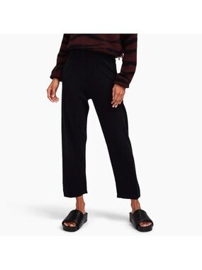 NAADAM Cashmere Black Cropped Straight-Leg Pants size Small